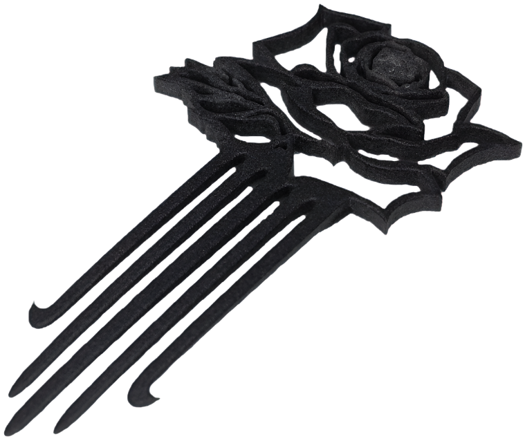 Striking Timeless Rose Hair Comb Brooch Pin Styling Accessory Piece