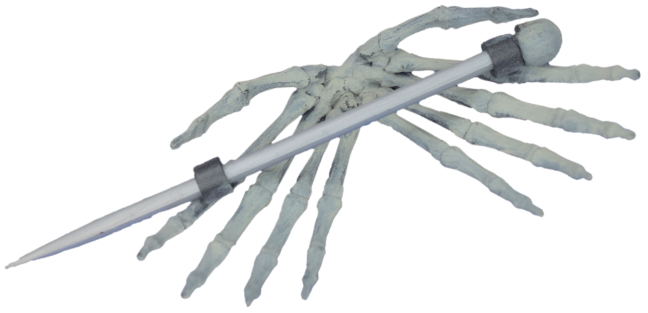 Memento Mori Open Skeleton Hands Hair Brooch & Skull Hairpin Needle Set