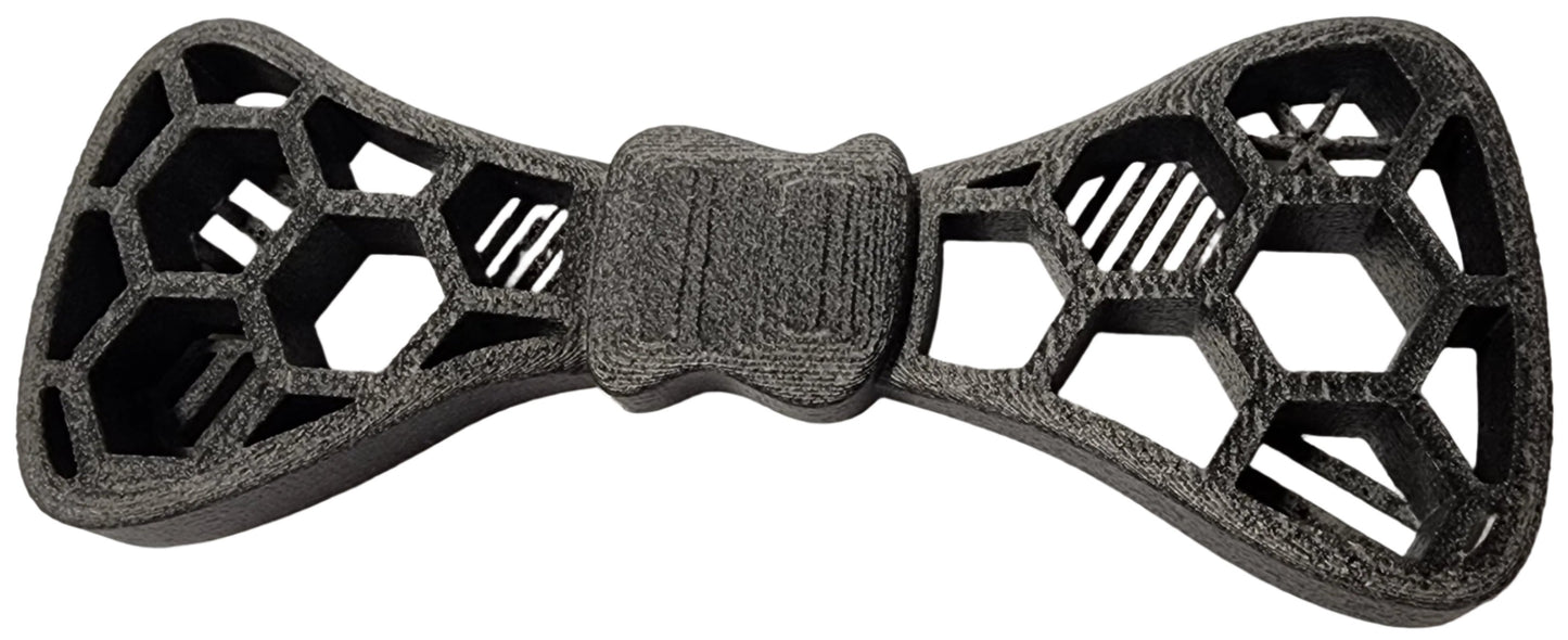 Whimsical Gothic Bowtie in 2 Styles! - Hexagonal Halloween Mesh or Solid Coffin Black