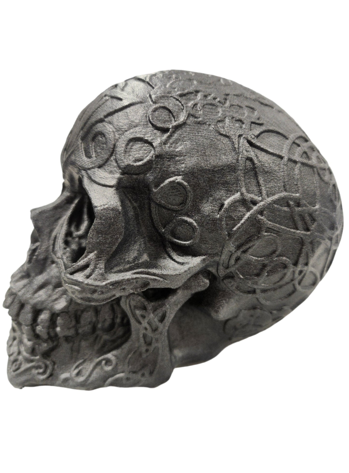 Intricate Celtic Knot Mystical Skull Statuette Bust - 1/2 Scale Paintable Miniature Model
