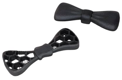 Whimsical Gothic Bowtie in 2 Styles! - Hexagonal Halloween Mesh or Solid Coffin Black